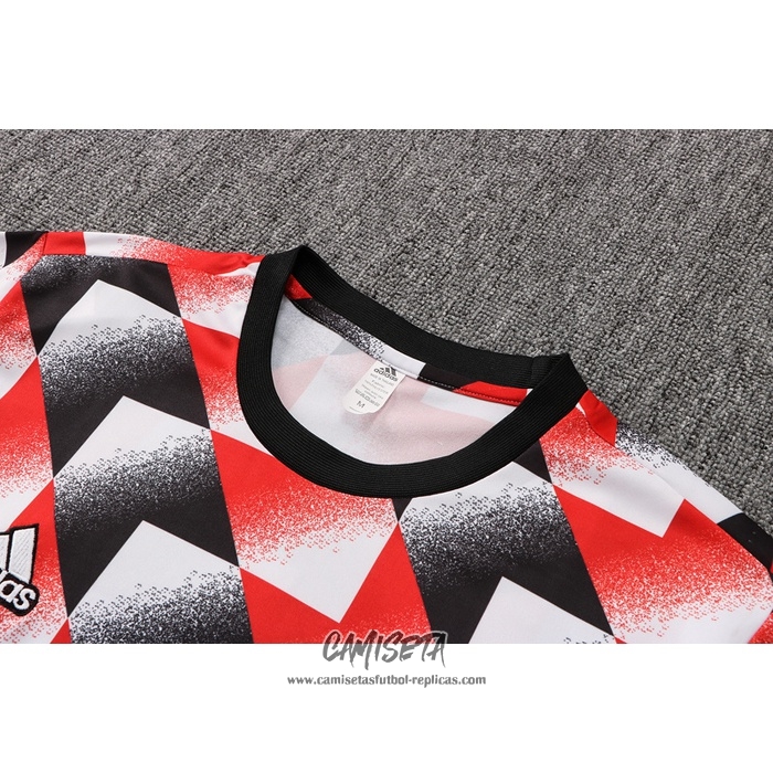 Chandal del Manchester United 2022-2023 Manga Corta Negro y Rojo